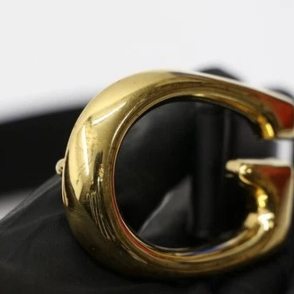 Gucci Selleria G-Buckle Women's Leather Belt Size 100/40 655566 - Black/Gold - Picture 4 of 13